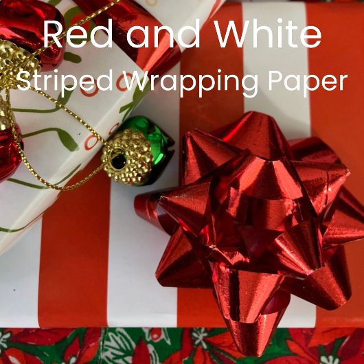 Kerstmis Rood en Wit Gestreept Cadeaupapier