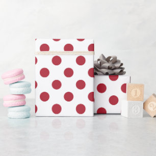 Kerstmis rood en wit grote polka punt cadeaupapier