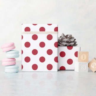 Kerstmis rood en wit grote polka punt cadeaupapier