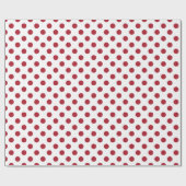 Kerstmis rood en wit grote polka punt cadeaupapier (Vlak)