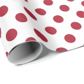 Kerstmis rood en wit grote polka punt cadeaupapier (Rol Hoek)