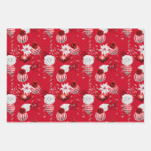 Kerstmis rood en wit inpakpapier vel (Voorkant 3)