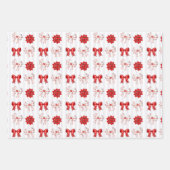 Kerstmis rood en wit inpakpapier vel (Voorkant 2)