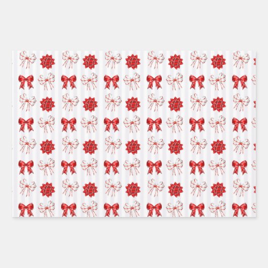 Kerstmis rood en wit inpakpapier vel (Voorkant 2)