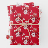 Kerstmis rood en wit inpakpapier vel (In situ)