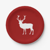 Kerstmis: rood en wit papieren bordje (Voorkant)