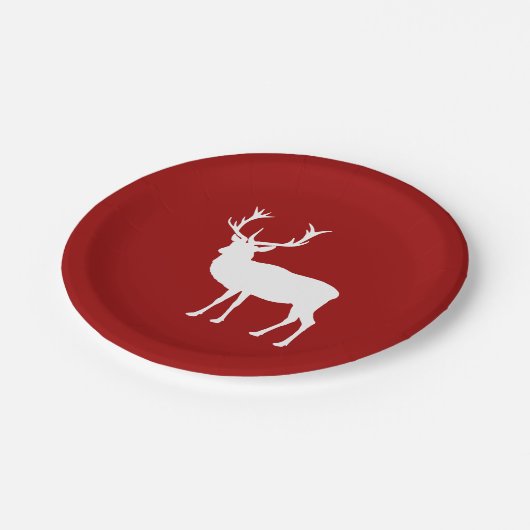 Kerstmis: rood en wit papieren bordje (Gekanteld)