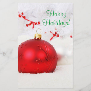 Kerstmis Rood en Wit Prettige Feestdagen IV Flyer
