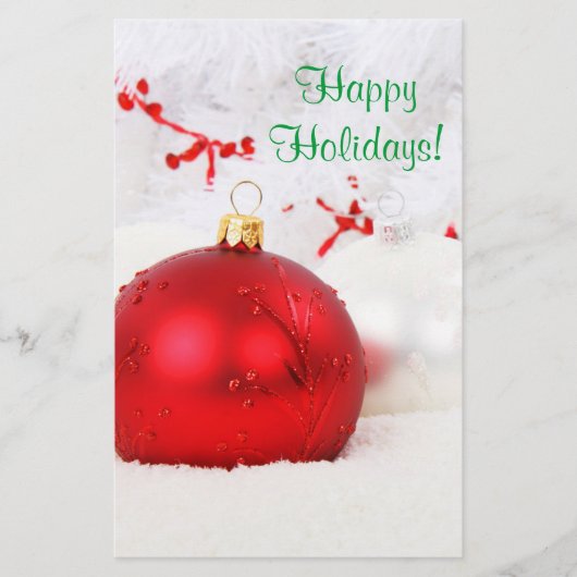 Kerstmis Rood en Wit Prettige Feestdagen IV Flyer (Voorkant)