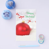 Kerstmis Rood en Wit Prettige Feestdagen IV Flyer (Enkel)