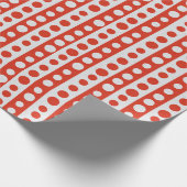 Kerstmis Rood en Wit Stippen Cadeaupapier (Hoek)