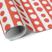 Kerstmis Rood en Wit Stippen Cadeaupapier (Rol Hoek)