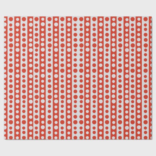 Kerstmis Rood en Wit Stippen Cadeaupapier (Zoom)