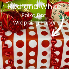 Kerstmis Rood en Wit Stippen Cadeaupapier