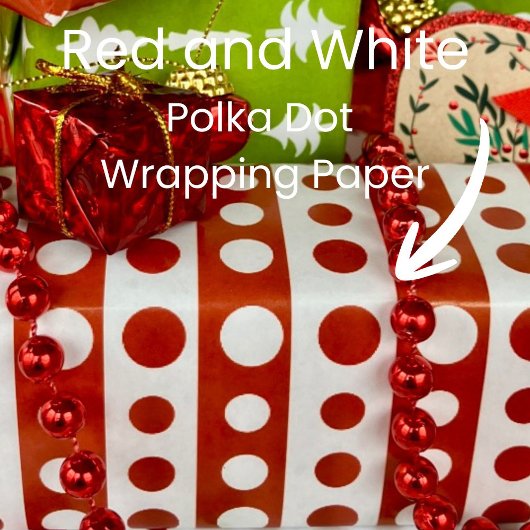 Kerstmis Rood en Wit Stippen Cadeaupapier