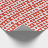 Kerstmis Rood en Wit Stippen Cadeaupapier (Hoek)