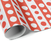 Kerstmis Rood en Wit Stippen Cadeaupapier (Rol Hoek)