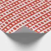 Kerstmis Rood en Wit Stippen Cadeaupapier (Hoek)