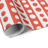 Kerstmis Rood en Wit Stippen Cadeaupapier (Rol Hoek)