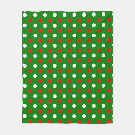 Kerstmis - Rood en Wit Stippenpatroon Fleece Deken (Voorkant)