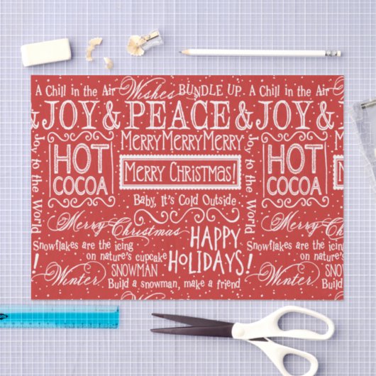 Kerstmis Rood en Wit Tissuepapier (Craft)