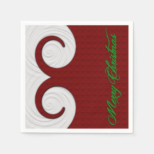 Kerstmis Rood en Witte feestdag Napkins Servetten (Voorkant)