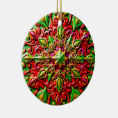 KERSTMIS Rood Geel Groen 3D Ster ~ Keramisch Ornament (Rechts)