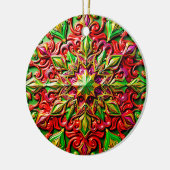 KERSTMIS Rood Geel Groen 3D Ster ~ Keramisch Ornament (Links)