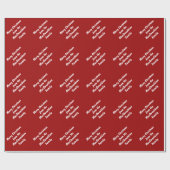 Kerstmis rood gepersonaliseerd cadeaupapier (Vlak)
