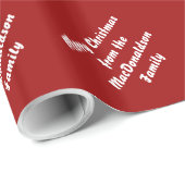 Kerstmis rood gepersonaliseerd cadeaupapier (Rol Hoek)
