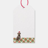 Kerstmis Rood Geruit GWP Pointer Hond Liefhebber Cadeaulabel (Achterkant)