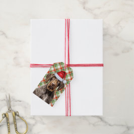 Kerstmis Rood Geruit GWP Pointer Hond Liefhebber Cadeaulabel