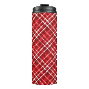 Kerstmis Rood Geruit Patroon Ontwerp-62667 Thermosbeker