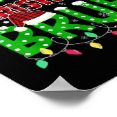 Kerstmis Rood Geruit Tieners Jongens Kerstmis Paja Poster (Hoek)