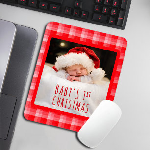Kerstmis Rood Geruit Vakantiediagonale Strepen Muismat