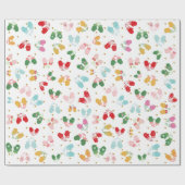 Kerstmis Rood Glitter Patroon Cadeaupapier (Vlak)