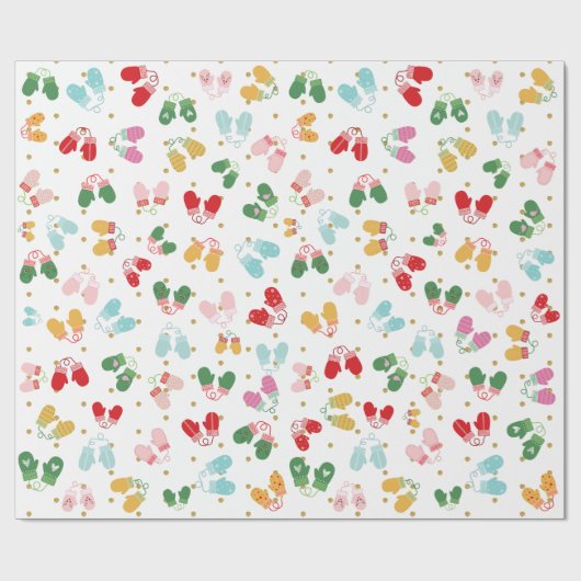 Kerstmis Rood Glitter Patroon Cadeaupapier (Vlak)