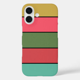 Kerstmis Rood Goud Groen Kleur op Aquarelpapier iPhone 16 Hoesje