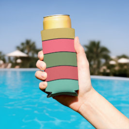Kerstmis Rood Goud Groen Kleur Op Waterverf Papier Seltzer Blikjeskoeler