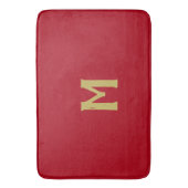 Kerstmis Rood Goud Monogram Badmat (Voorkant Verticaal)