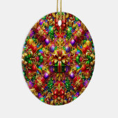 KERSTMIS Rood Goud Paarse Groene 3D Gift ~ Keramisch Ornament (Rechts)