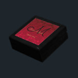 Kerstmis rood goud zwart winter bruiloft monogram cadeaudoosje<br><div class="desc">Deze rood gouden zwarte kerst winter bruiloft souvenir geschenkdoos voor de jonggehuwden is een perfecte schat om te geven. Bloemen monogram patroon,  elegant,  modern,  trendy,  stijlvol,  stijlvol,  mooi,  chique succulent metallic. Afbeelding copyright Marg Seregelyi Fotografie.</div>