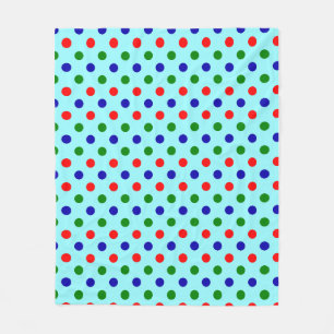 Kerstmis - Rood, Groen & Blauw Stippenpatroon Fleece Deken