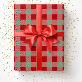 Kerstmis Rood Groen Buffalo Schotse Patroon Cadeaupapier
