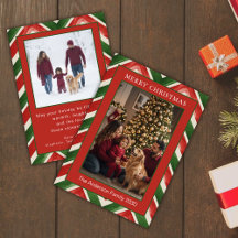 Kerstmis Rood Groen Chevron Twee Foto
