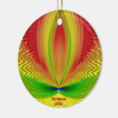 ~ KERSTMIS Rood Groen Geel 2024 Keramisch Ornament (Links)