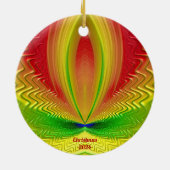 ~ KERSTMIS Rood Groen Geel 2024 Keramisch Ornament (Achterkant)