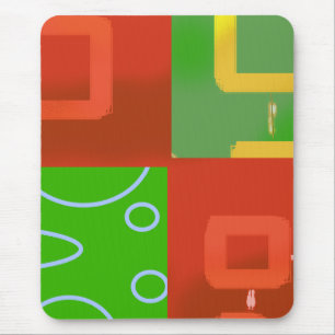 Kerstmis Rood Groen Geometrisch Muismatje Muismat