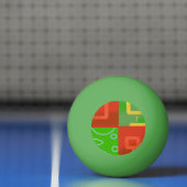 Kerstmis Rood Groen Geometrisch Pingpongbal (Net)