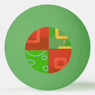 Kerstmis Rood Groen Geometrisch Pingpongbal
